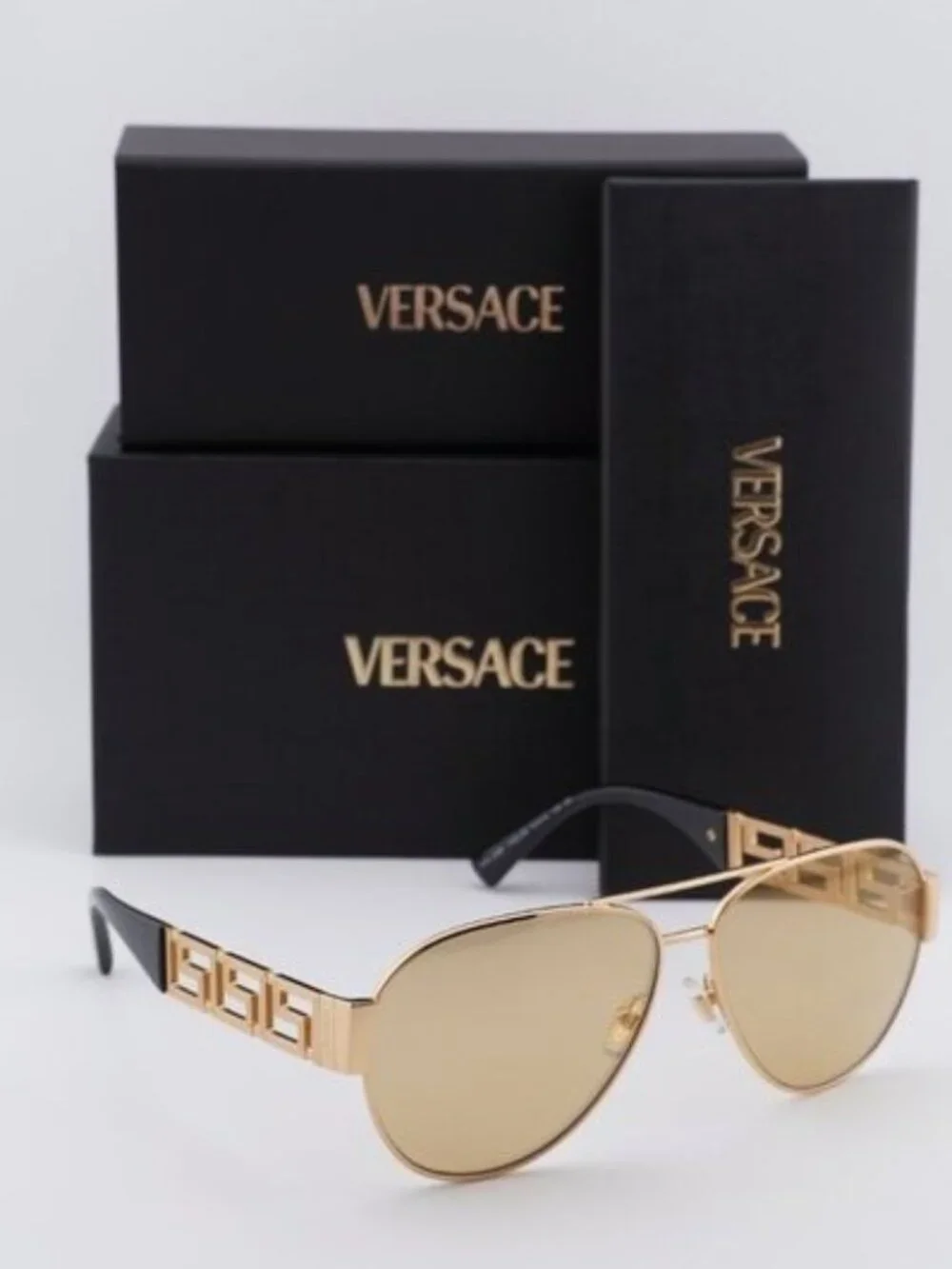 Versace VE2289 1002D8 Aviator Sunglasses – Gold / Light Yellow Mirror